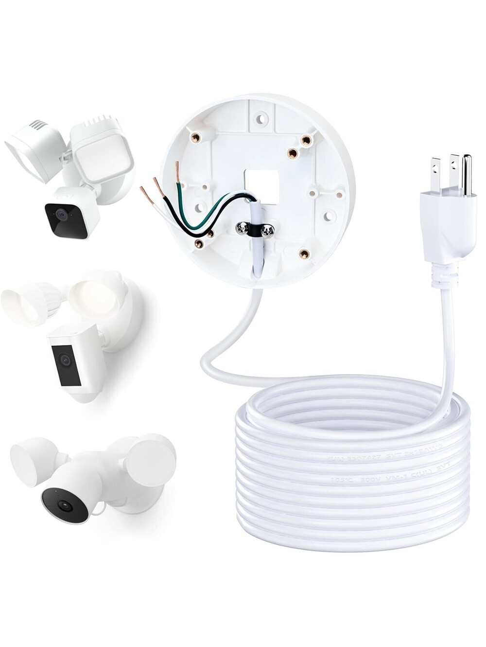 Power Cable and Plug-in Mount for Floodlight Cams Compatible with  Blink
